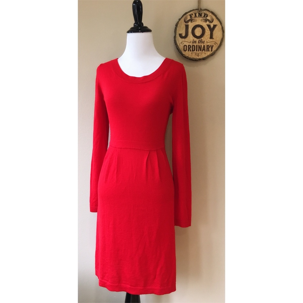 NWOT Banana Republic Merino Wool Red Sweater Dress